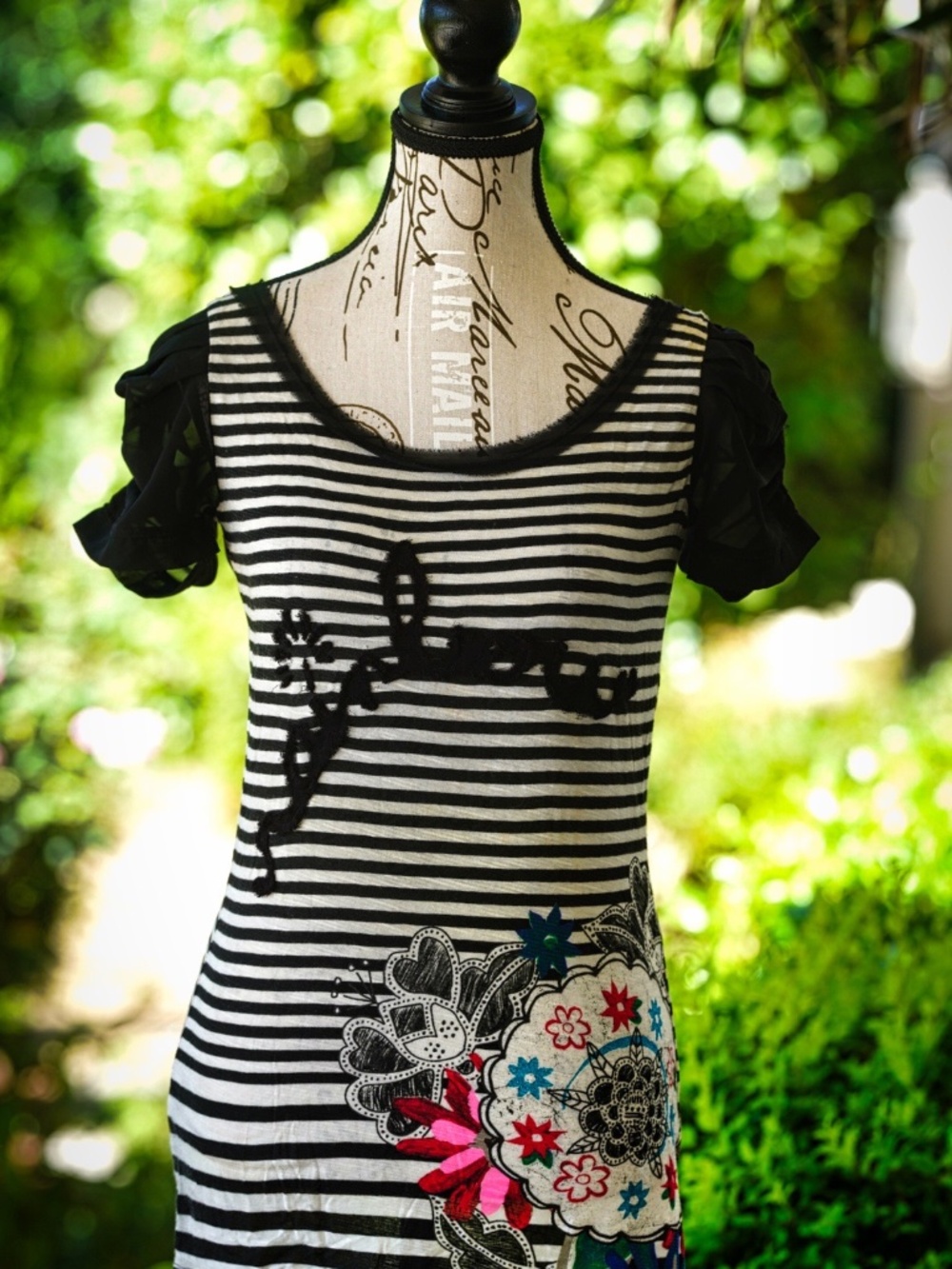 Desigual Striped Boho Floral Patchwork Tunic Top / Dress – Fits Like Small